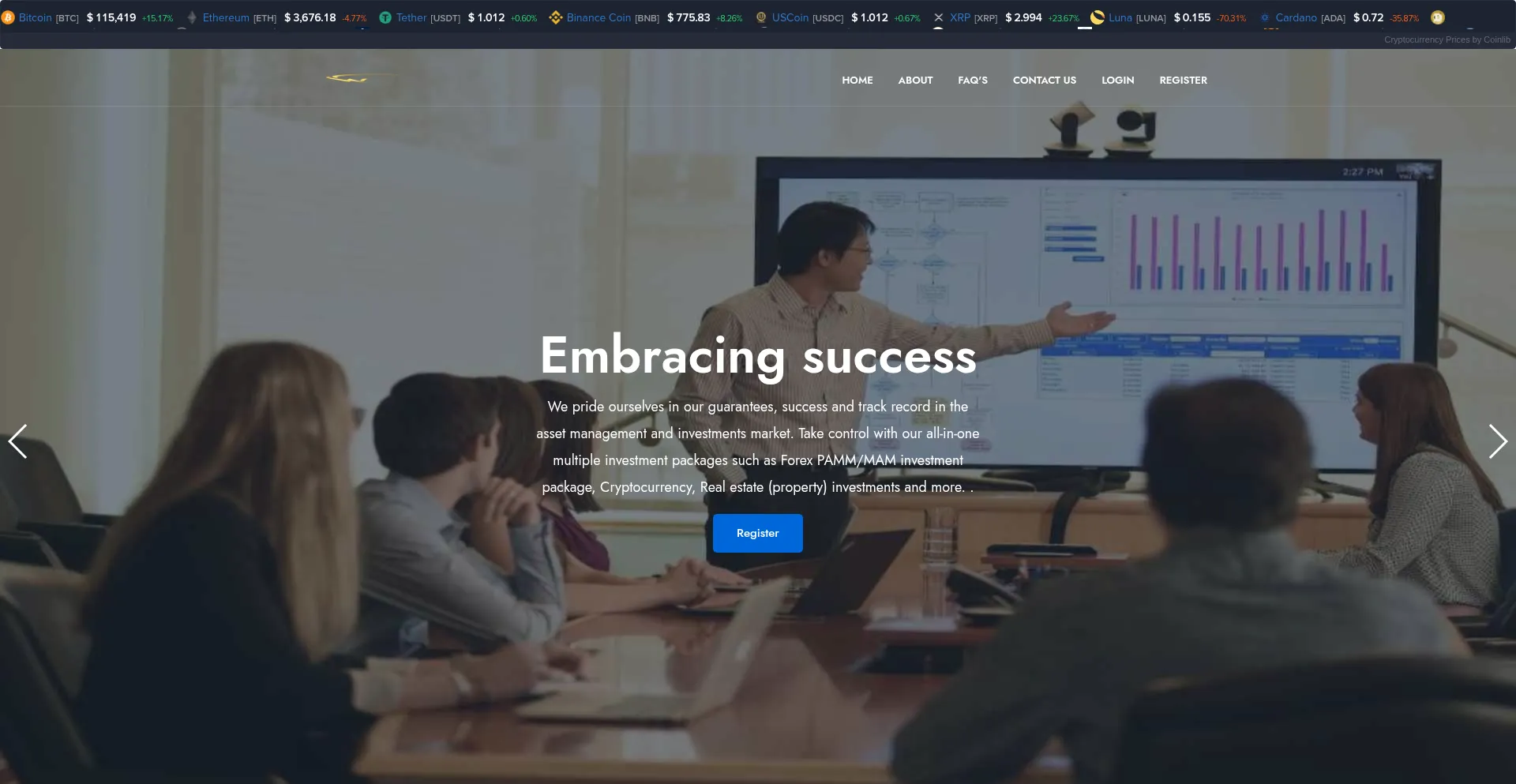 Website screenshot of Whiteoaktrade.org