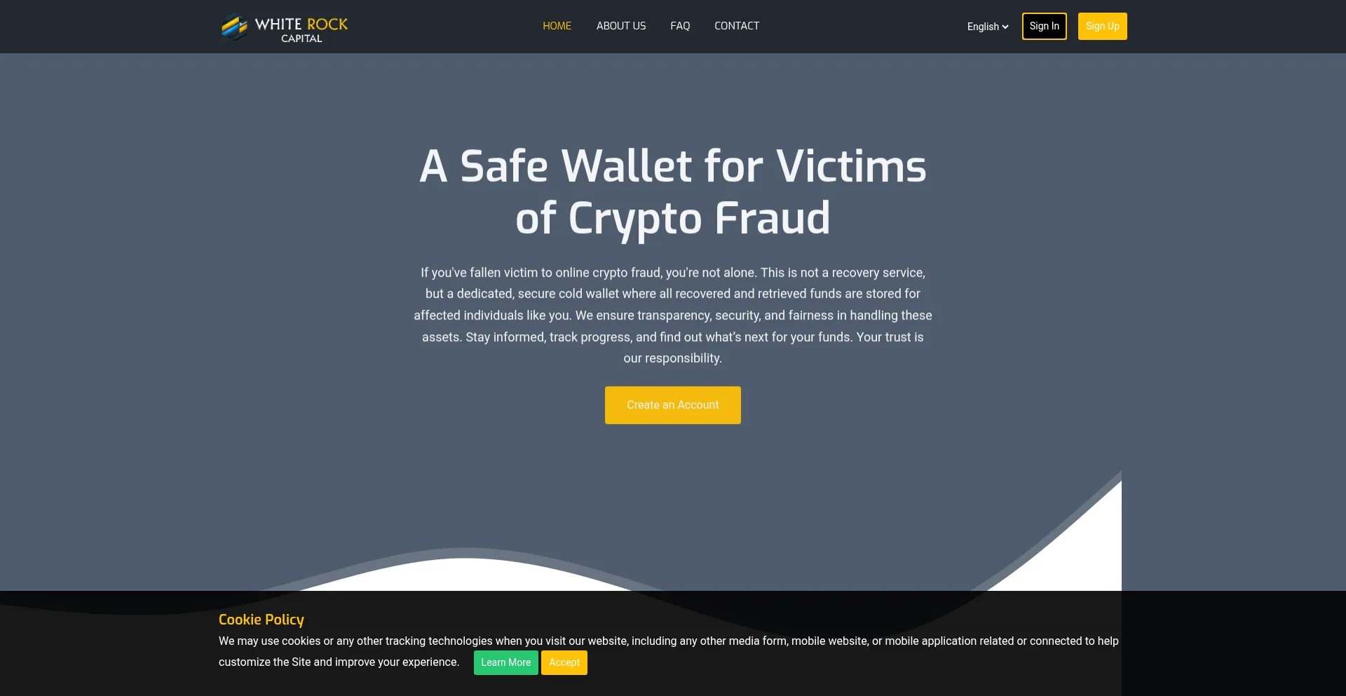 Website screenshot of Whiterc.org