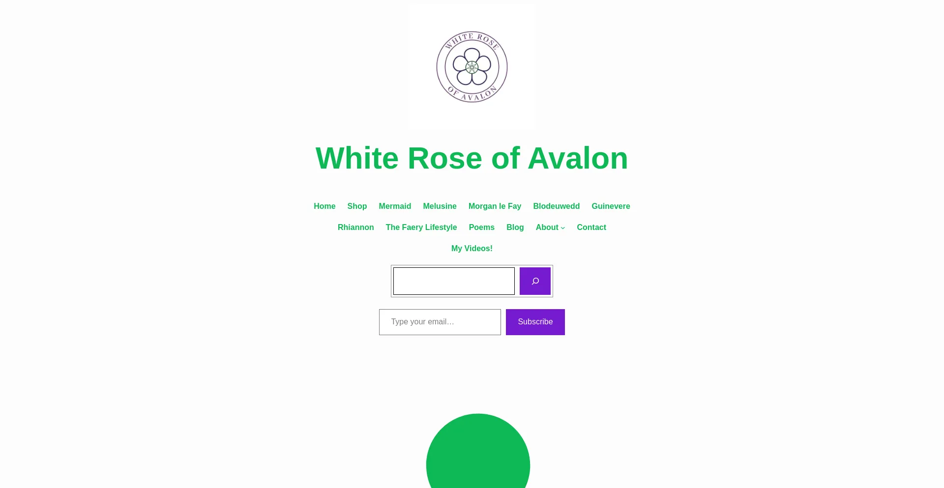 Website screenshot of Whiteroseofavalon.life