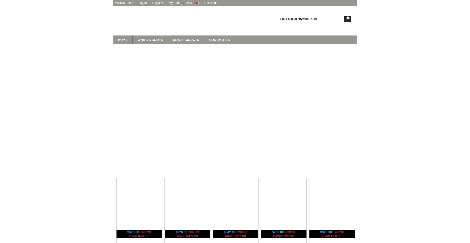 Website screenshot of Whites-boots.net