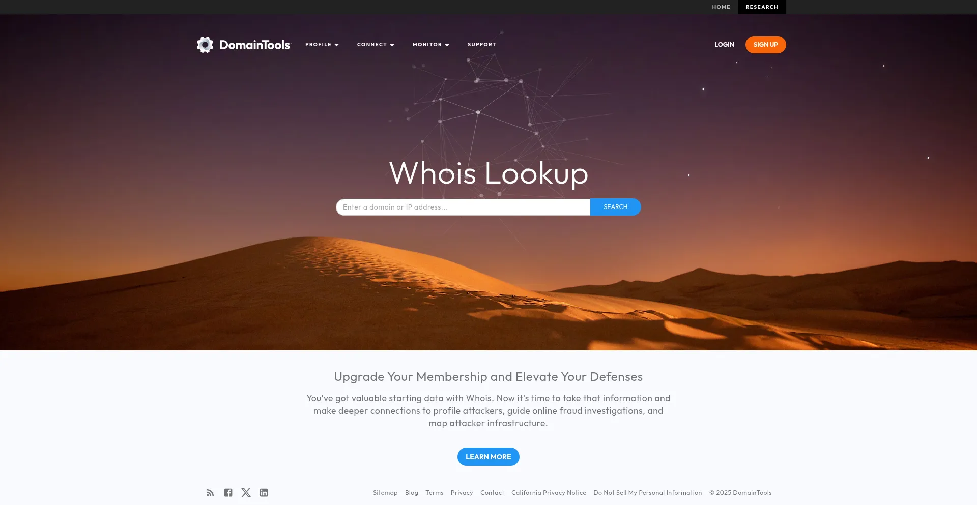 Website screenshot of Whois.domaintools.com