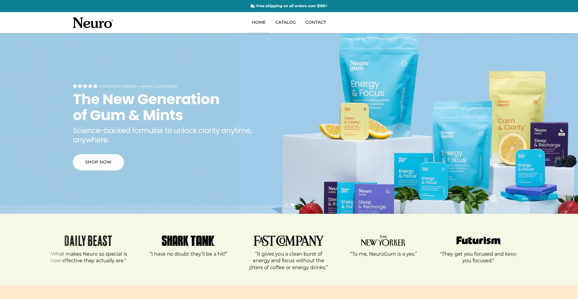 Website screenshot of Wholesale.neurogum.com