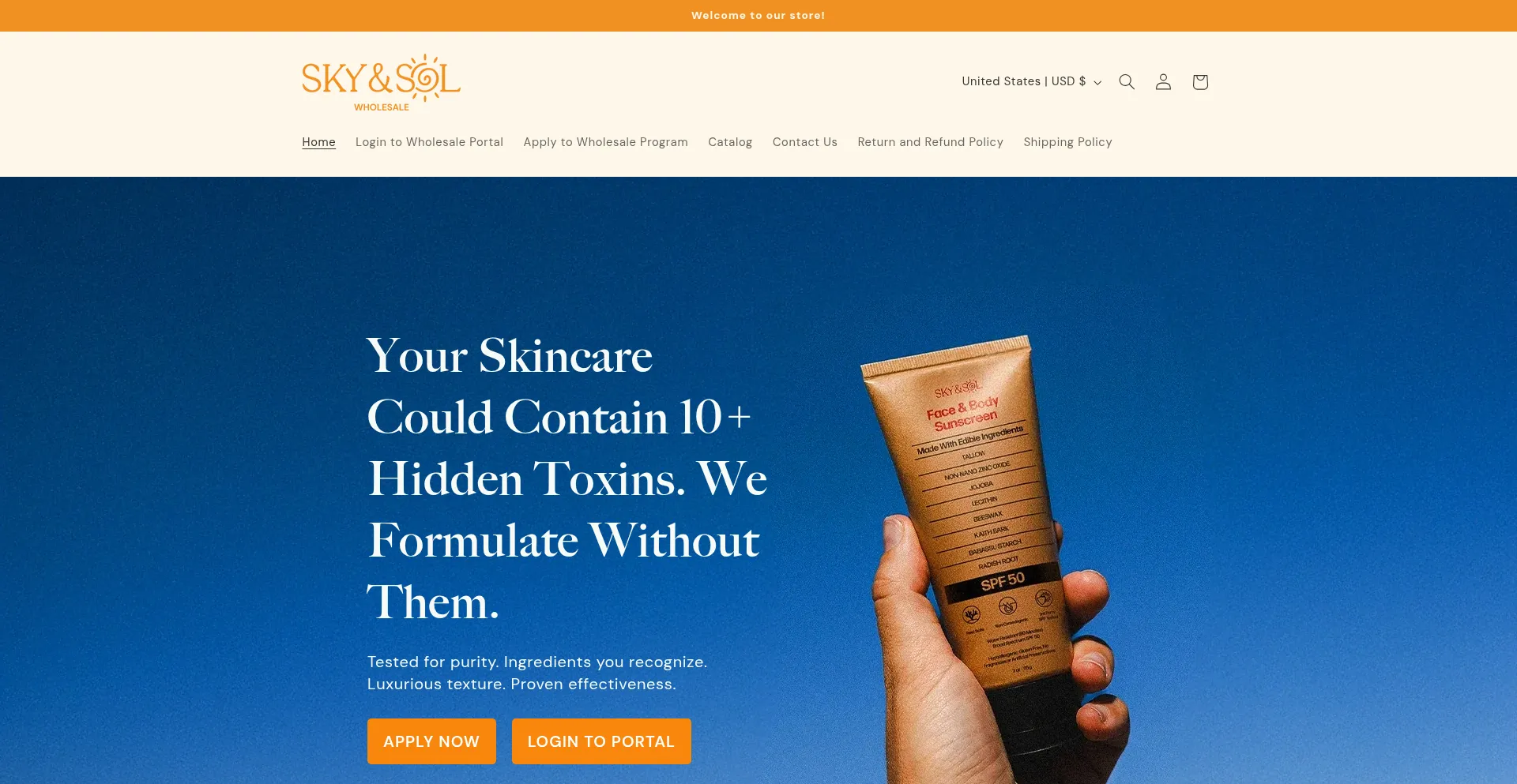 Wholesale.skyandsol.co Screenshot