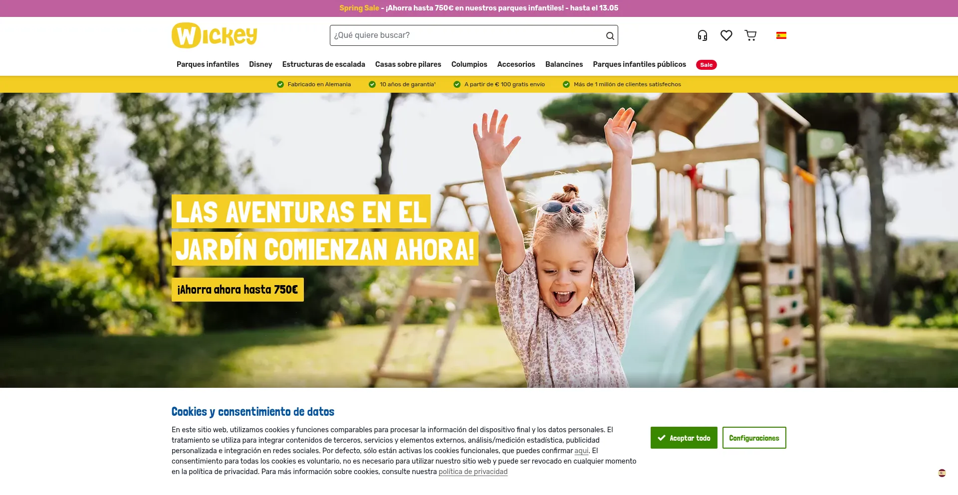 Website screenshot of Wickey.es
