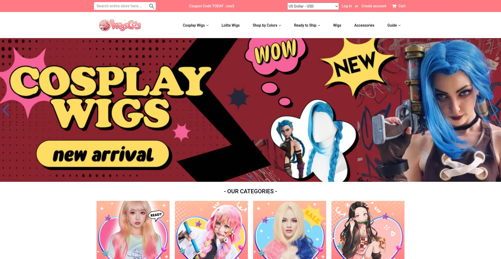 Wigscos.com Screenshot