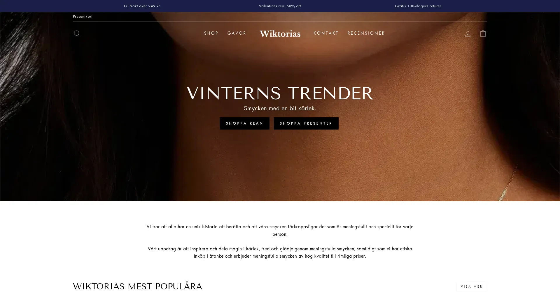Website screenshot of Wiktorias.se