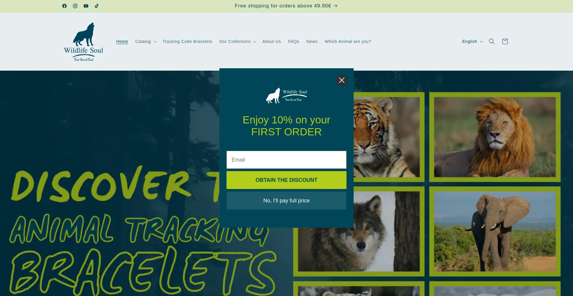 Website screenshot of Wildlifesoul.com