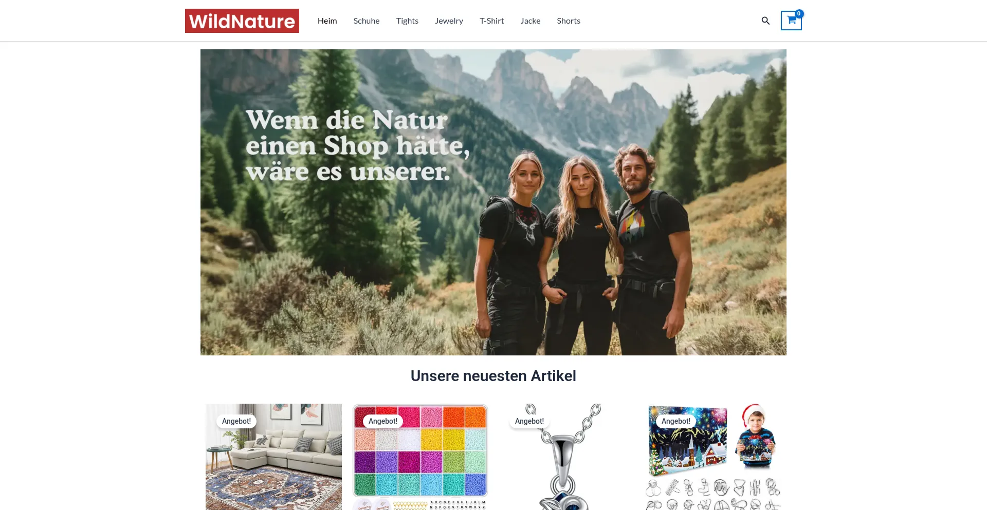 Wildnaturewear.com Screenshot