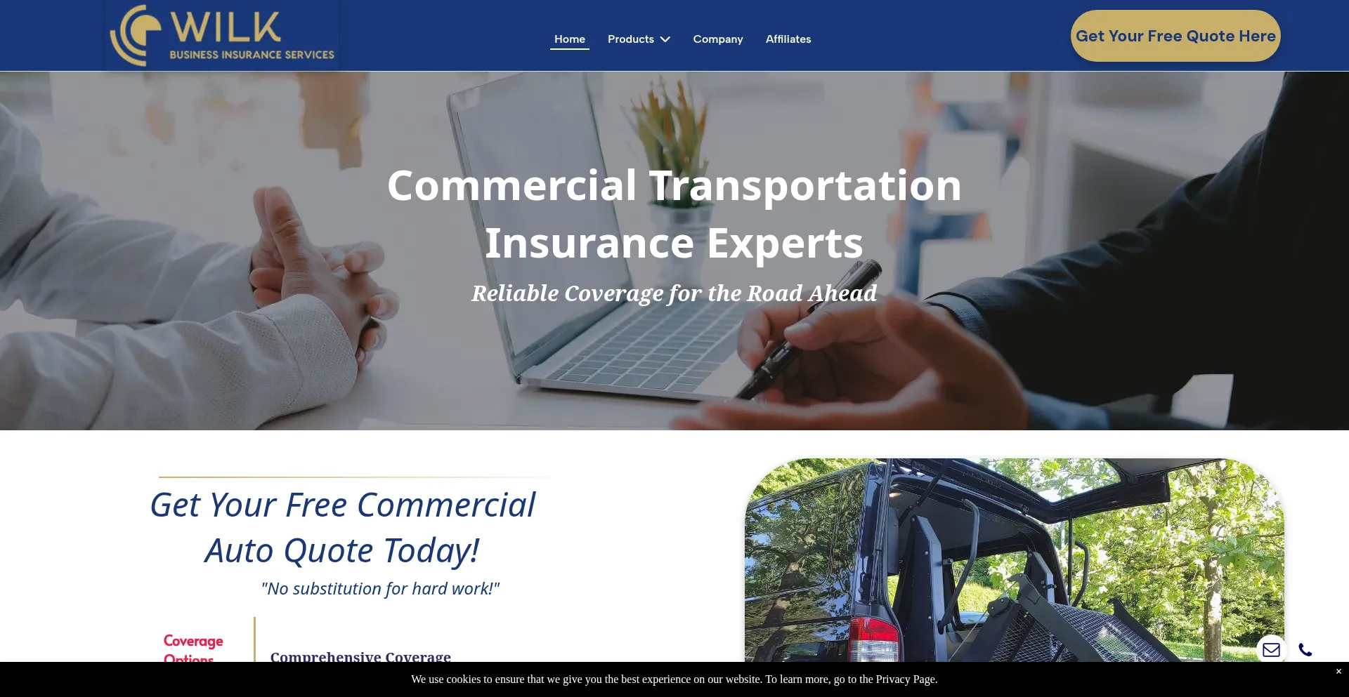 Website screenshot of Wilkinsur.com