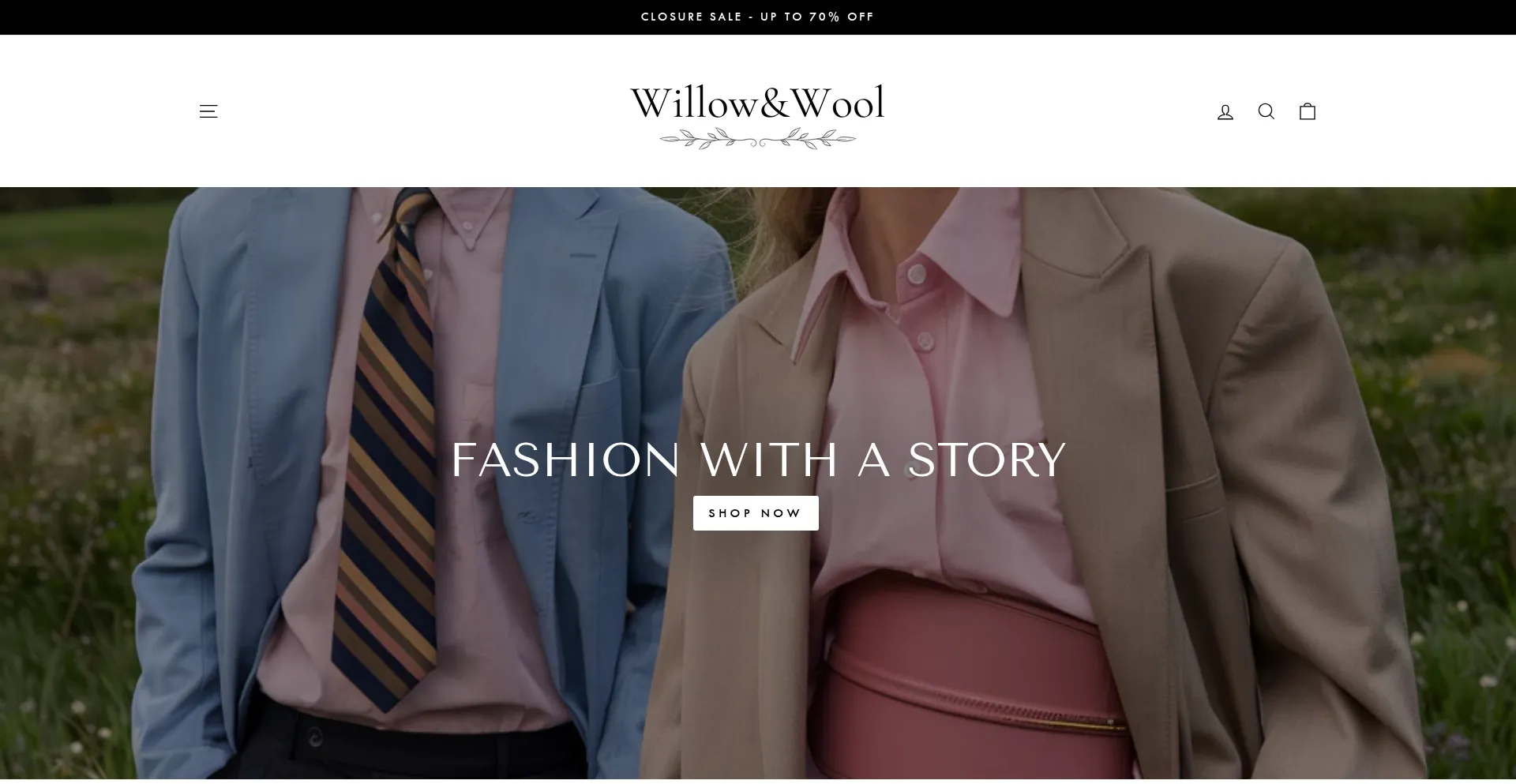 Website screenshot of Willowandwool-store.com