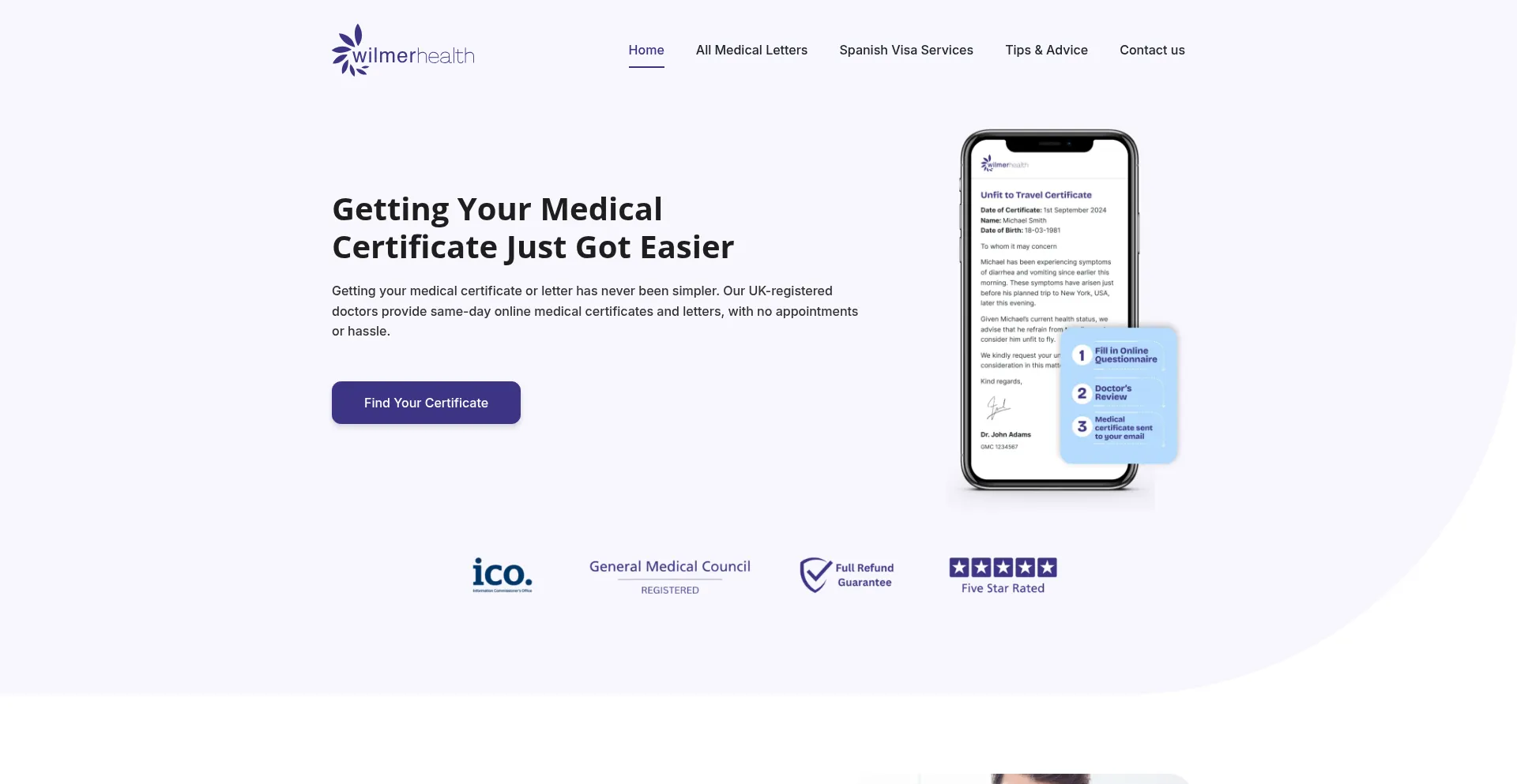 Website screenshot of Wilmerhealth.com