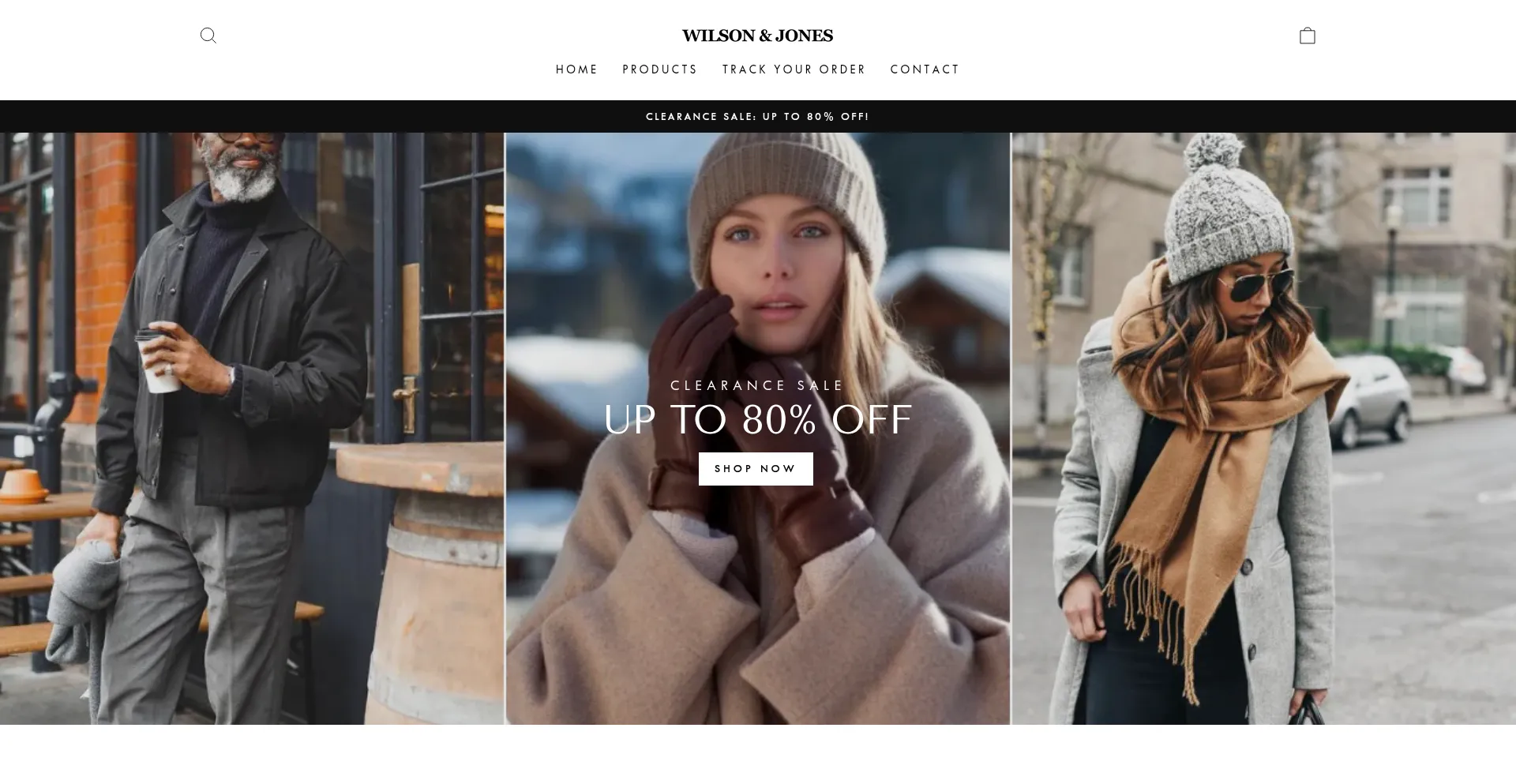 Website screenshot of Wilsonandjones.com