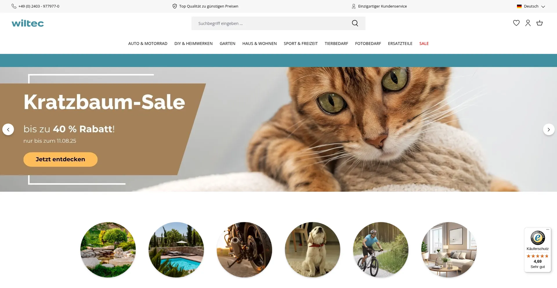 Website screenshot of Wiltec.de