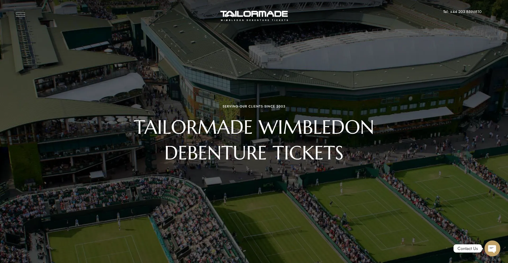 Website screenshot of Wimbledontennistickets.co.uk