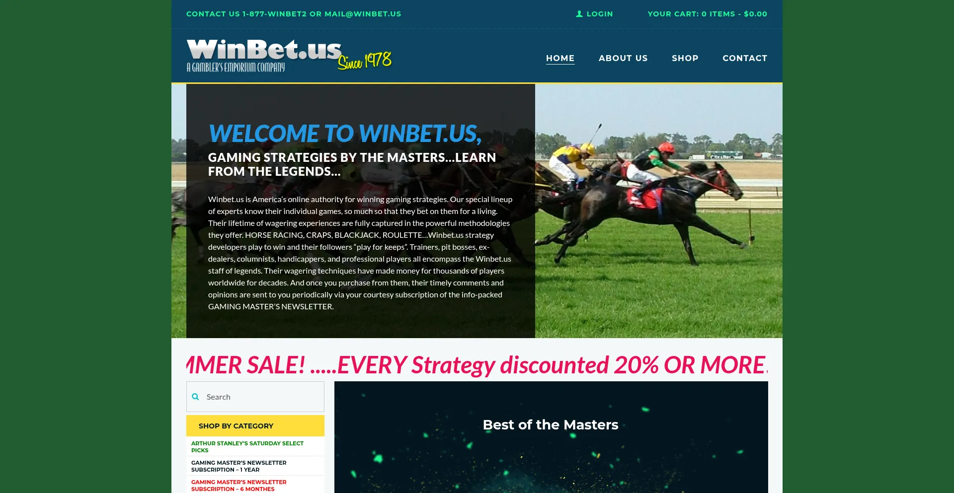 Website screenshot of Winbet.us