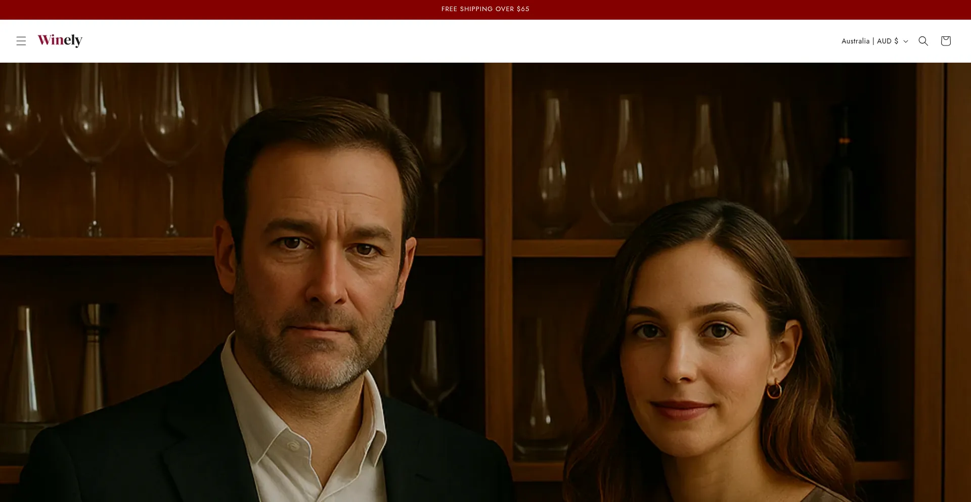 Website screenshot of Wineely.shop