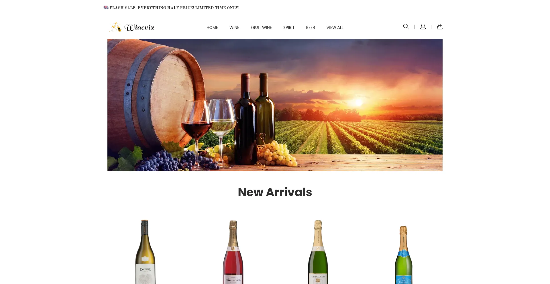 Website screenshot of Winevix.com
