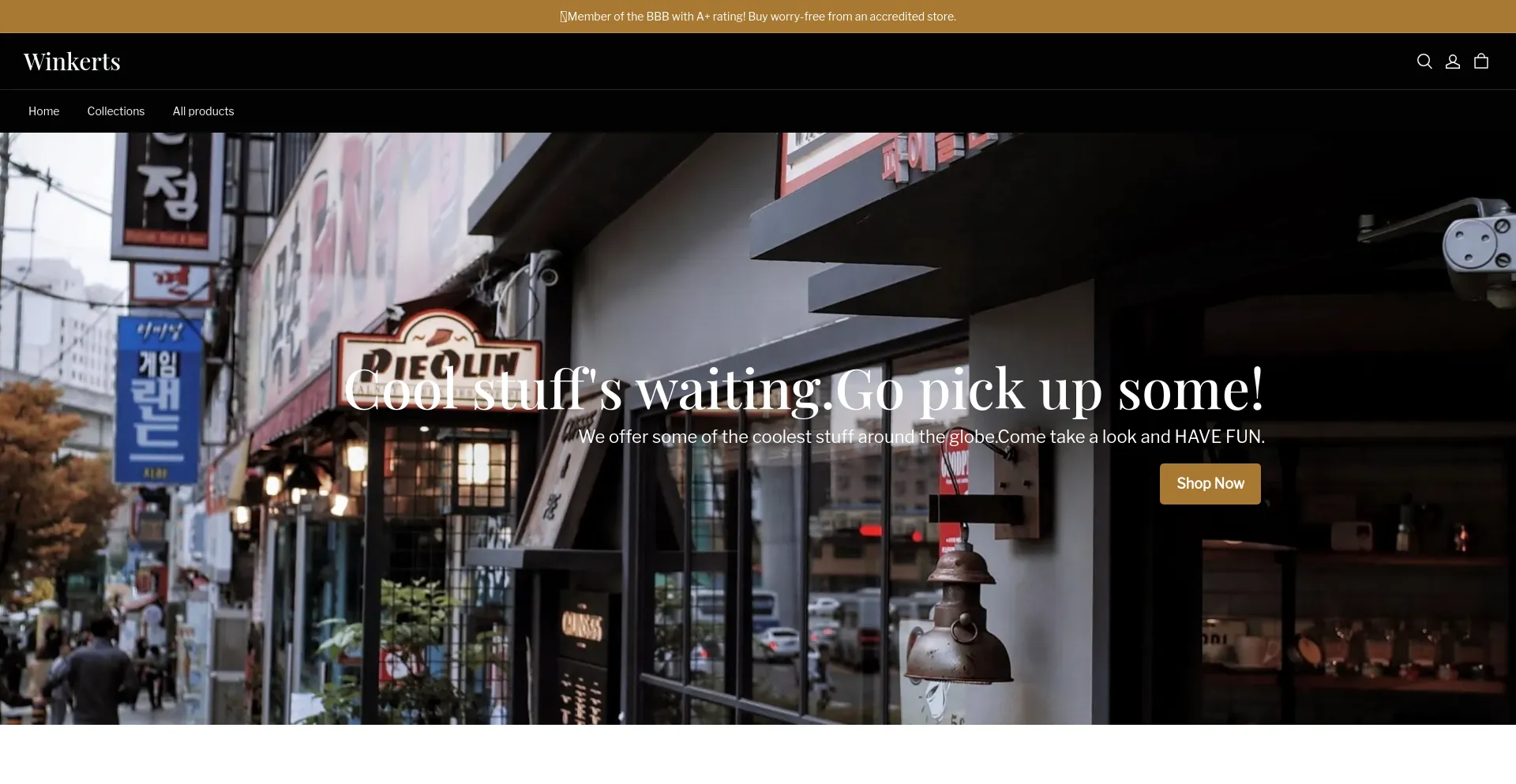 Website screenshot of Winkerts.com