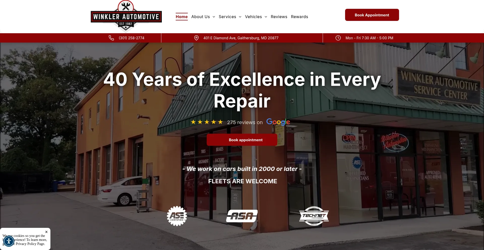 Winklerautomotive.com Screenshot