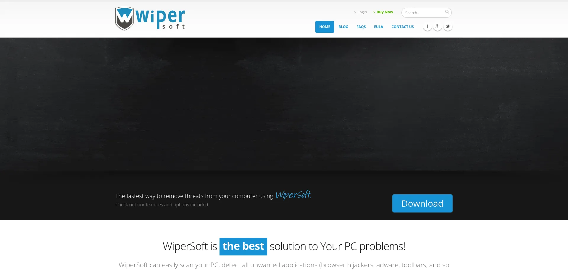 Website screenshot of Wipersoft.com