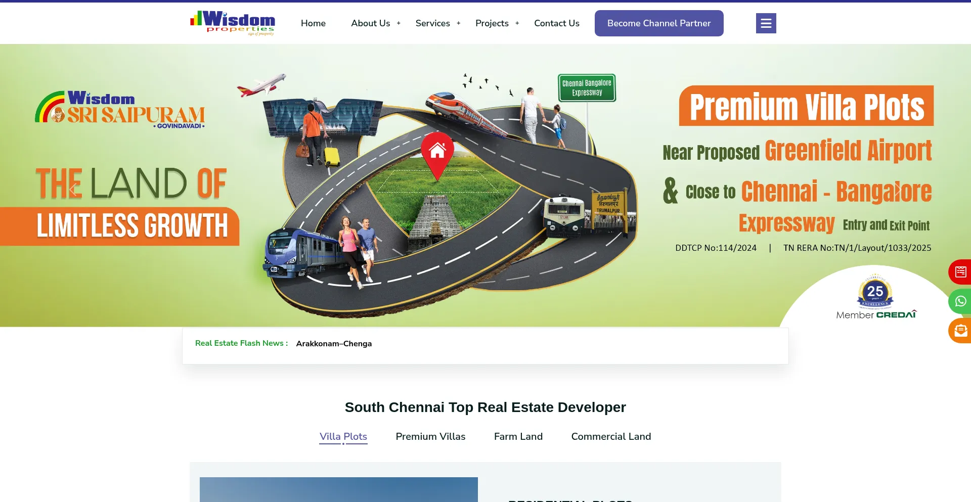 Website screenshot of Wisdomproperties.com