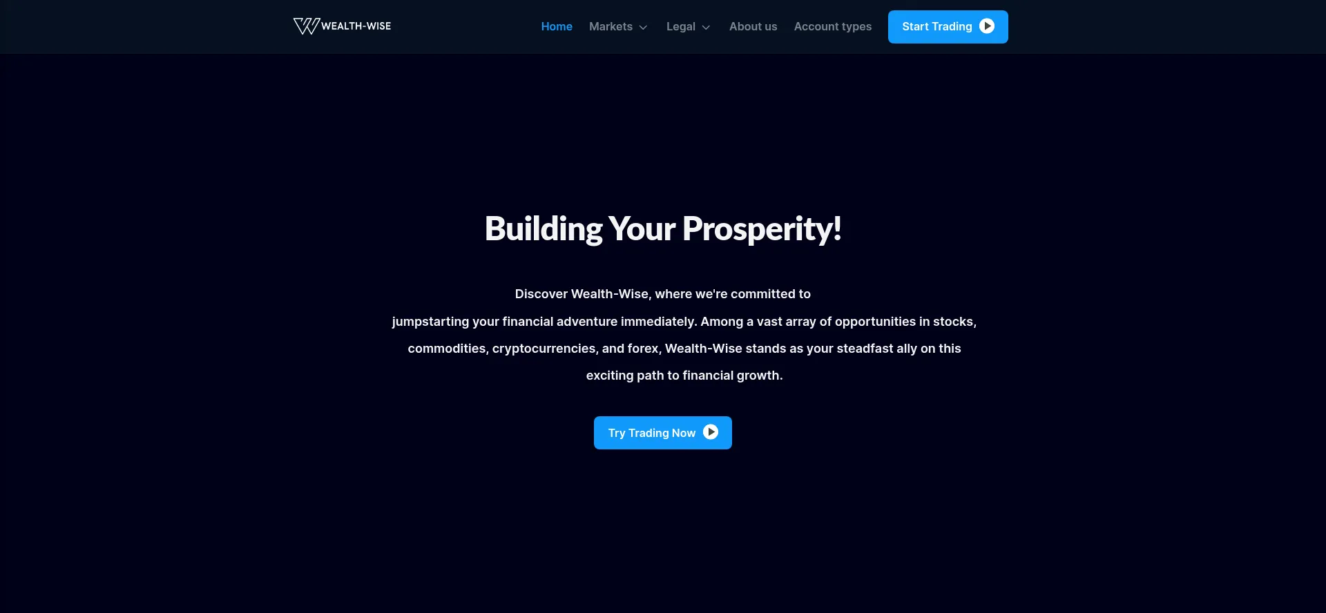 Website screenshot of Wise-wealth.net