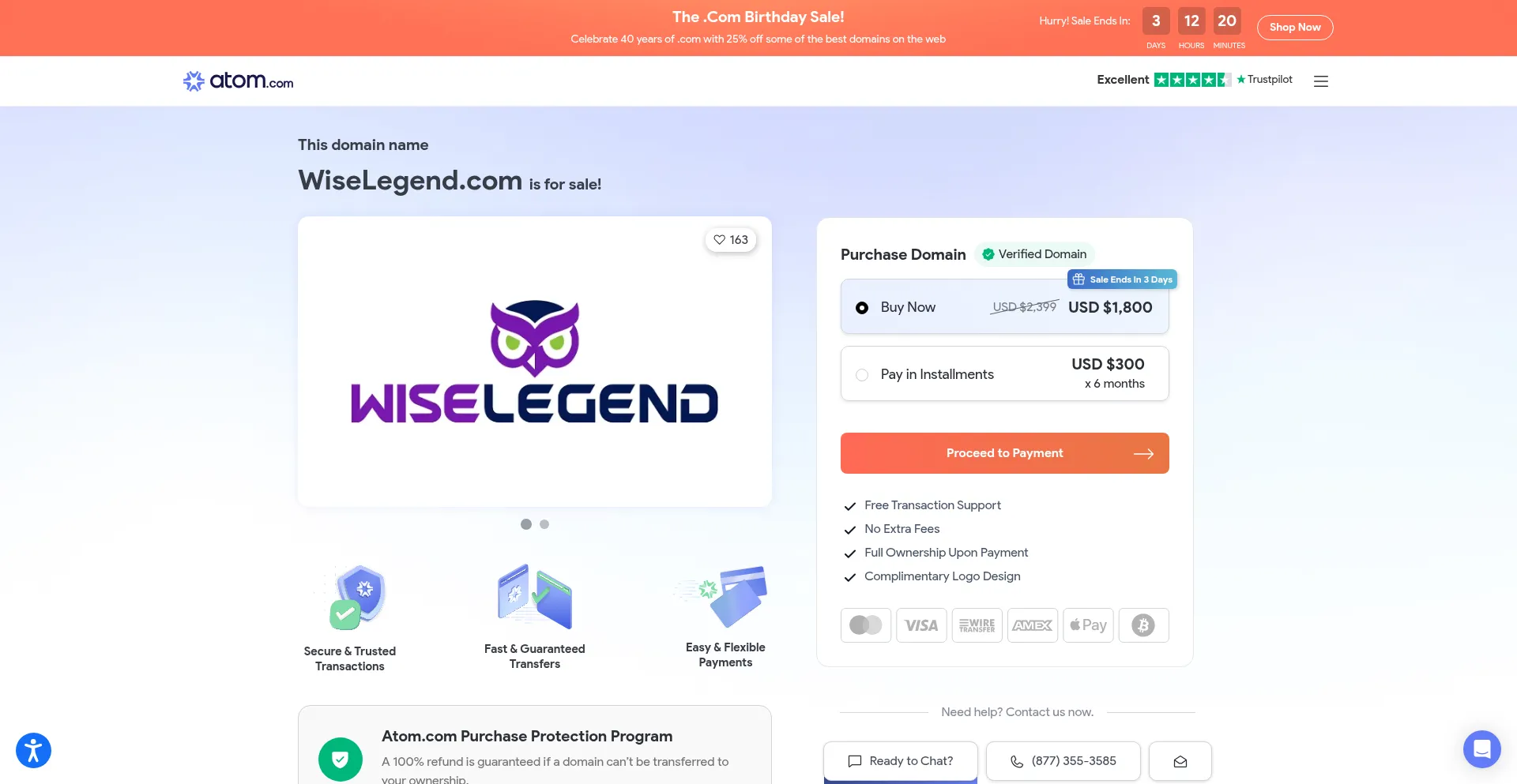 Website screenshot of Wiselegend.com