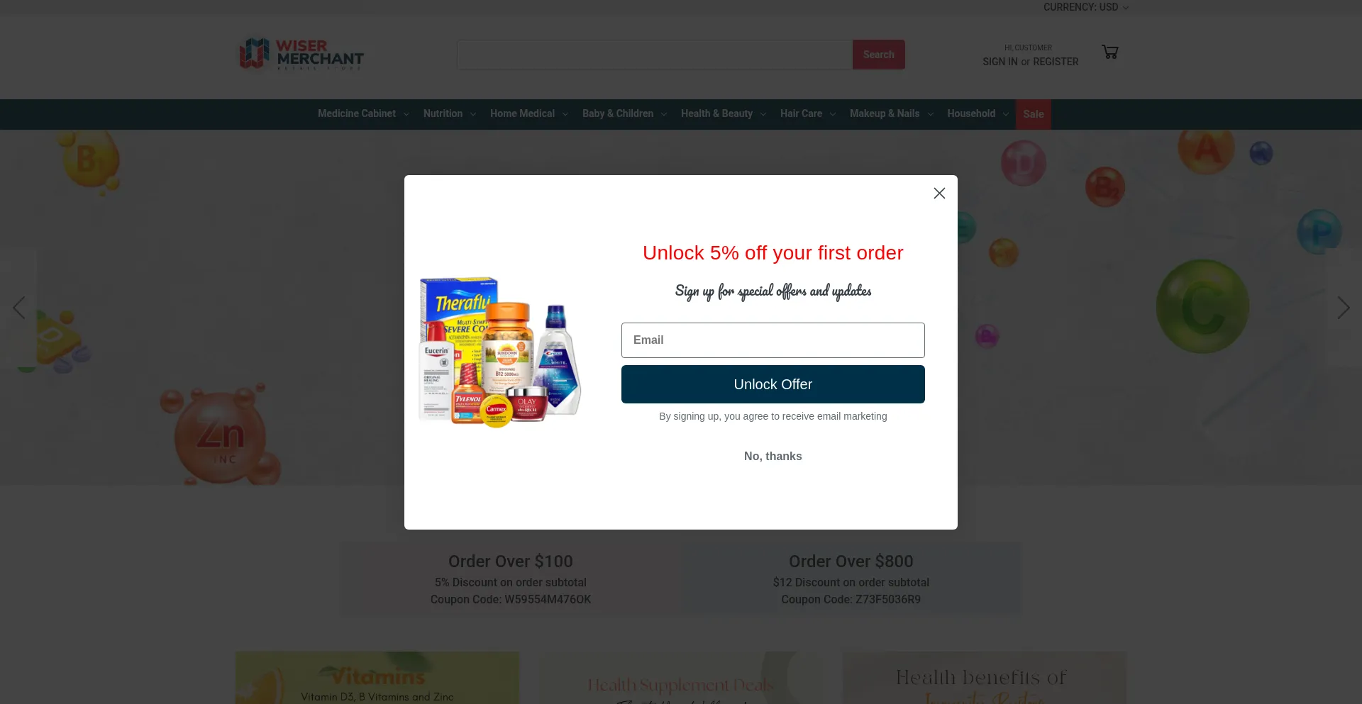 Website screenshot of Wisermerchant.com