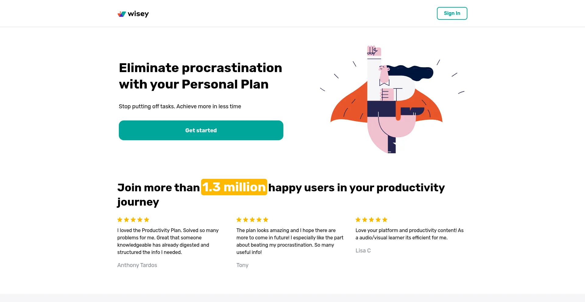 Website screenshot of Wisey-adhd.com