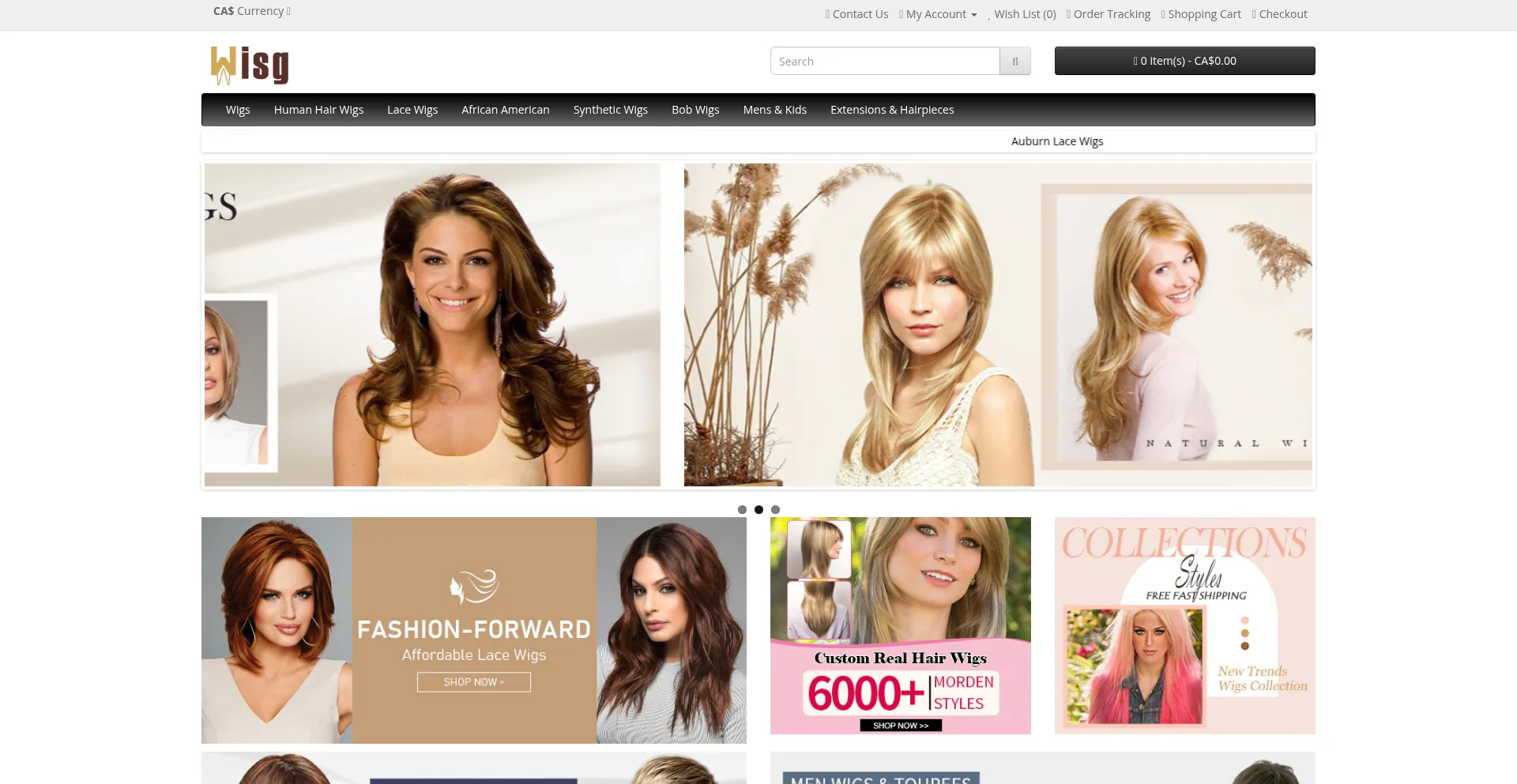 Website screenshot of Wisg.ca