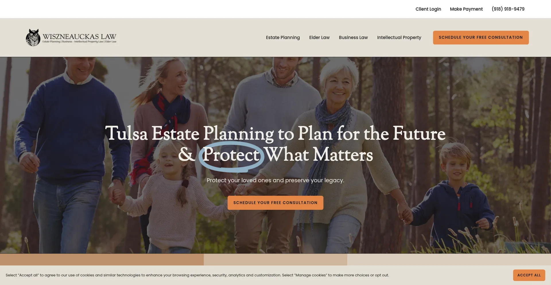 Website screenshot of Wiszlaw.com