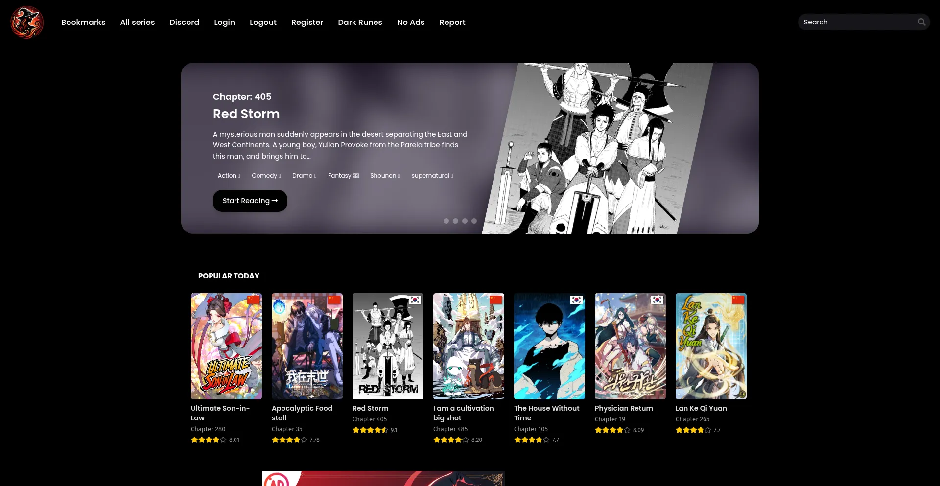 Website screenshot of Witchscans.com