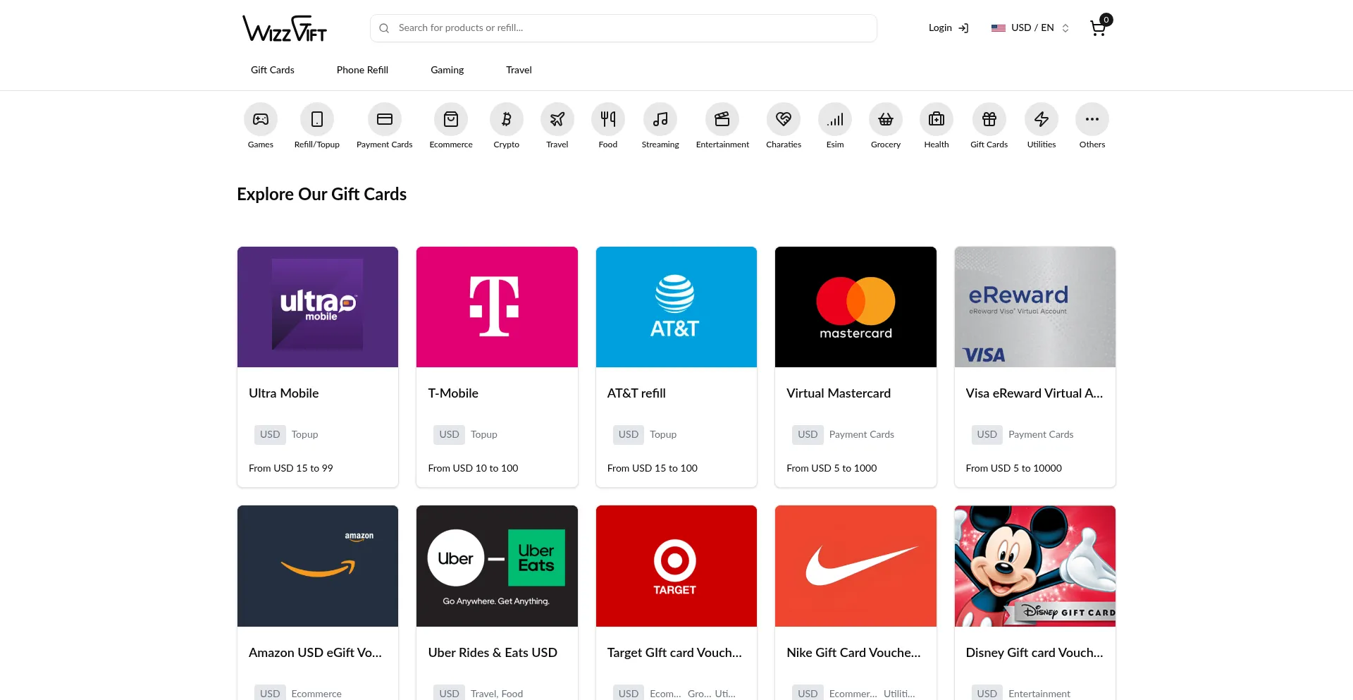 Wizzgift.com Screenshot