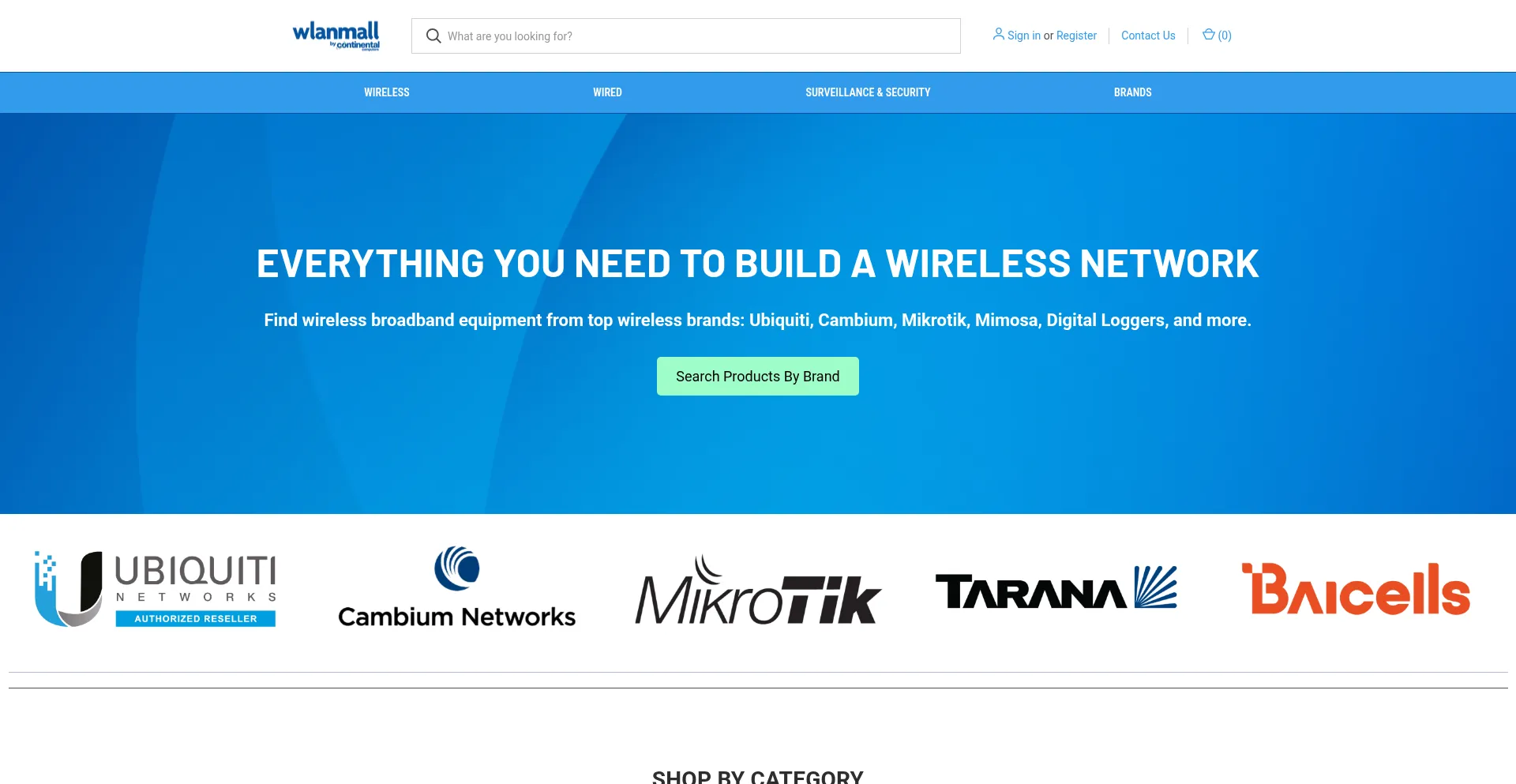 Website screenshot of Wlanmall.com