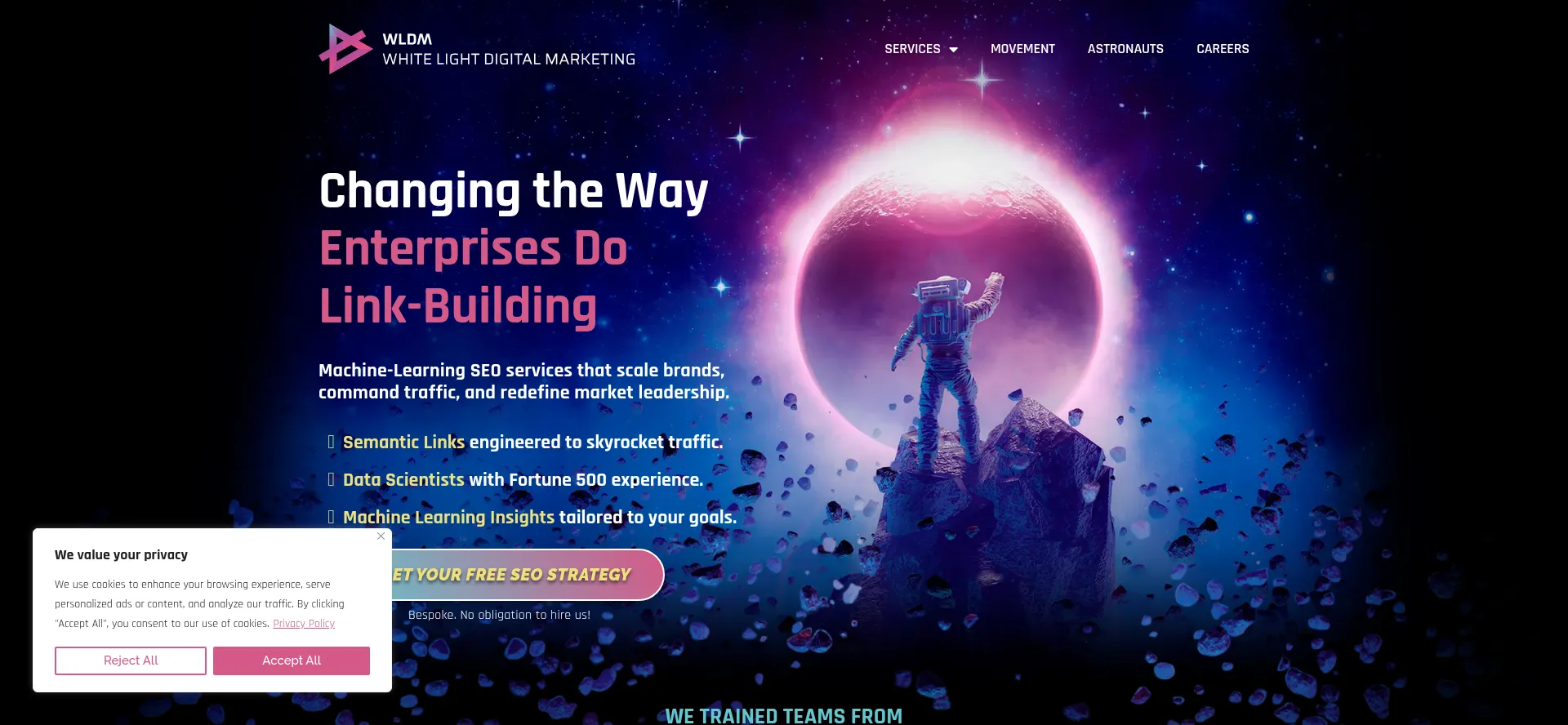 Website screenshot of Wldm.io