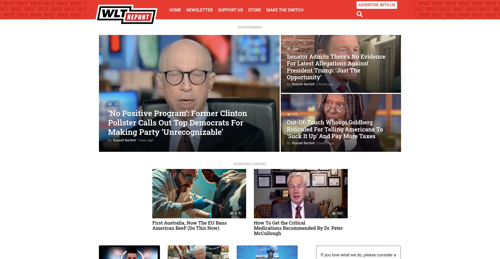 Website screenshot of Wltreport.com