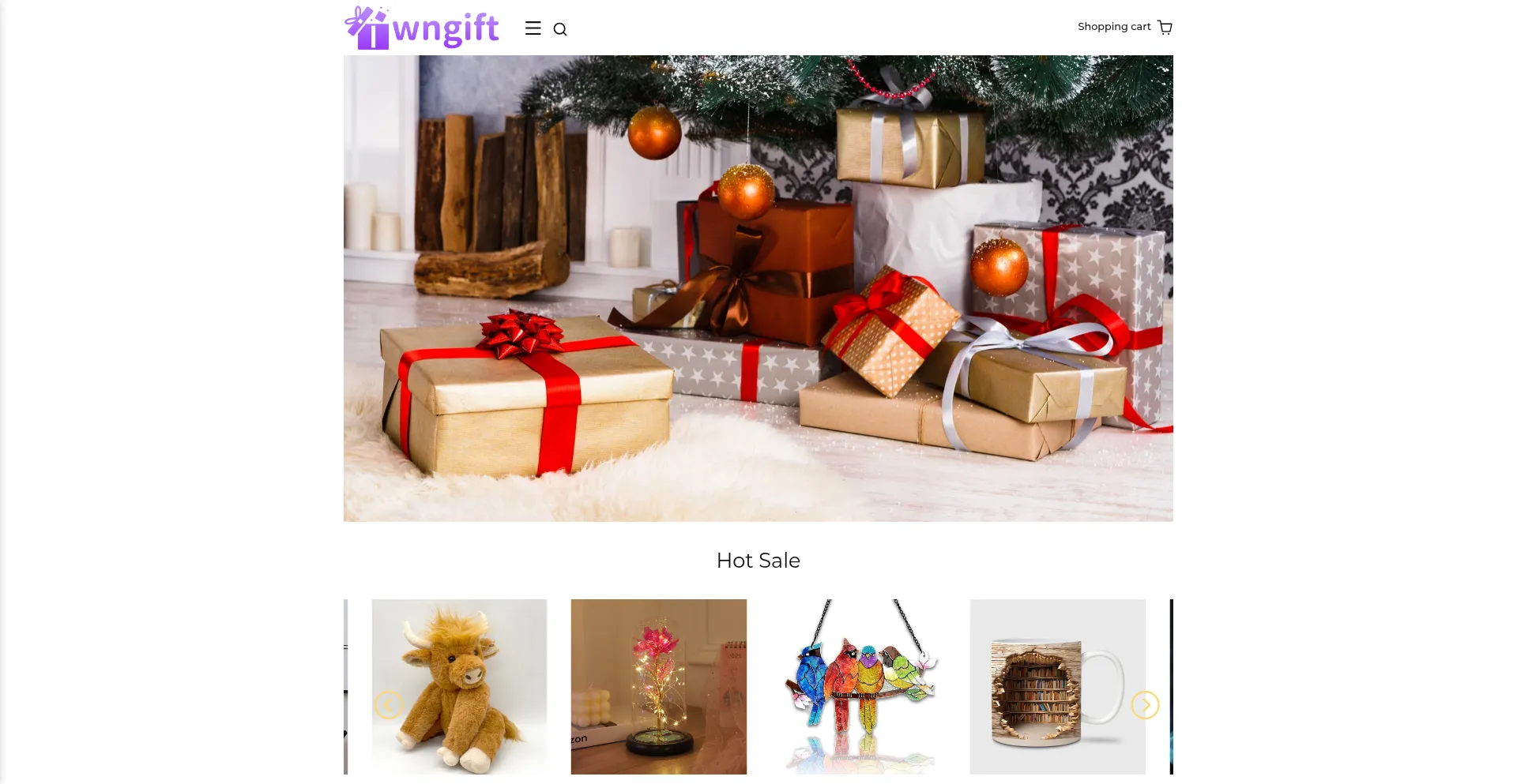 Website screenshot of Wngift.com