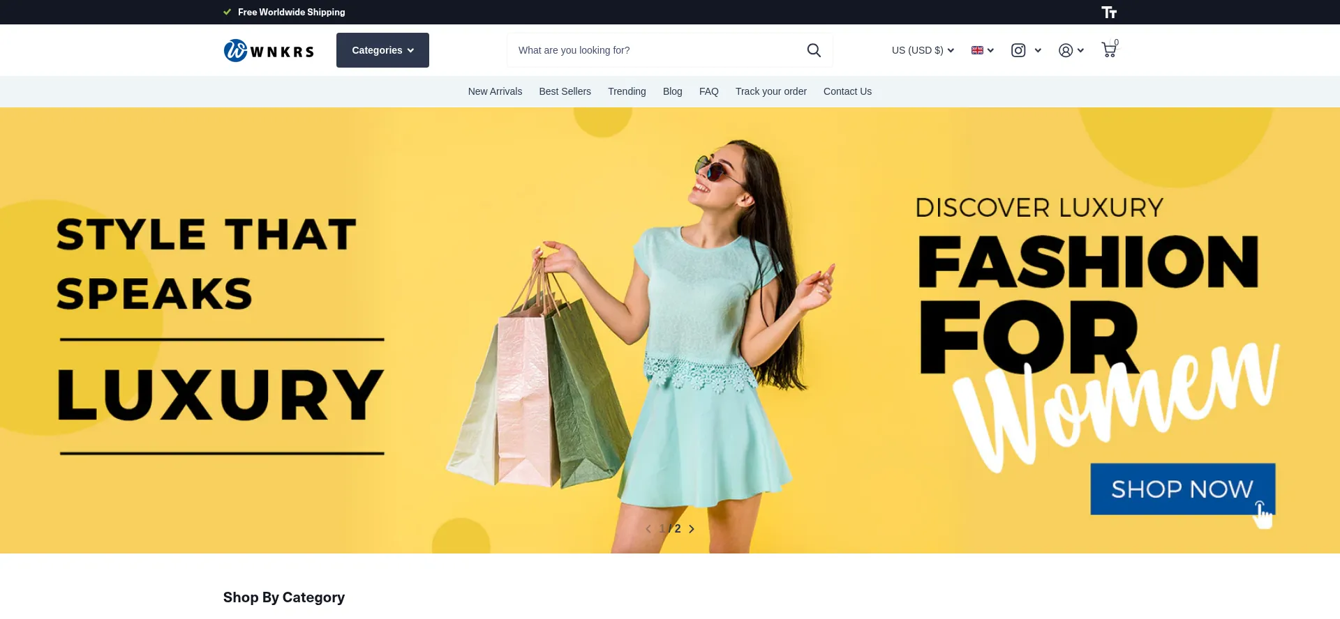 Website screenshot of Wnkrs.co.uk