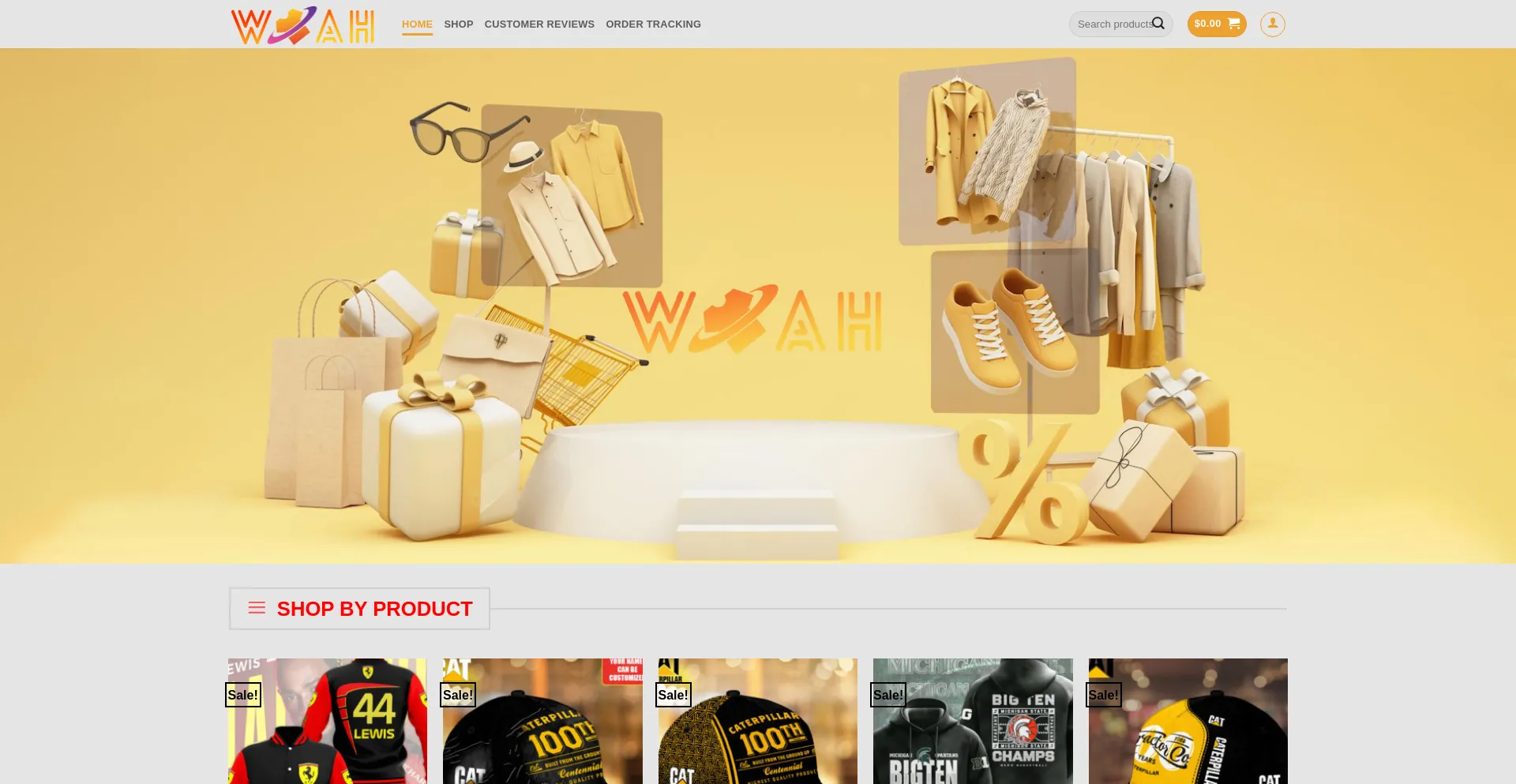 Website screenshot of Woahtee.com