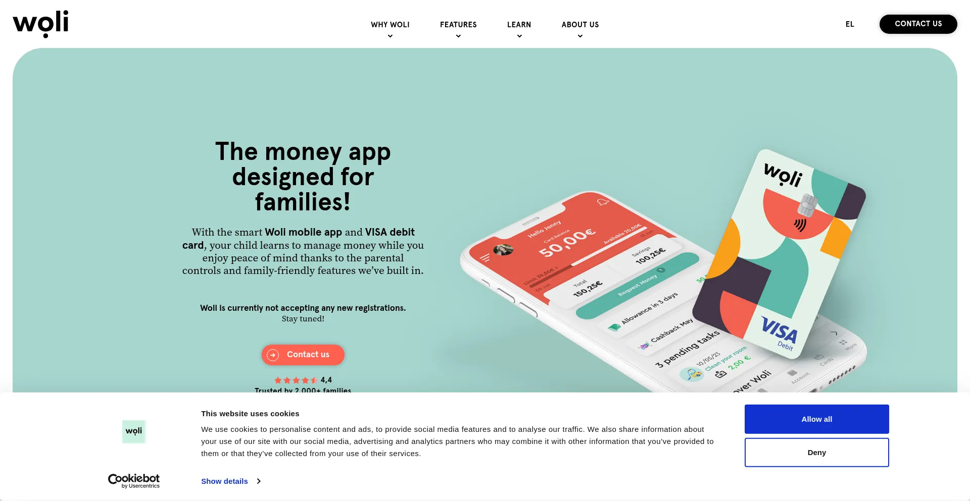 Website screenshot of Woli.io