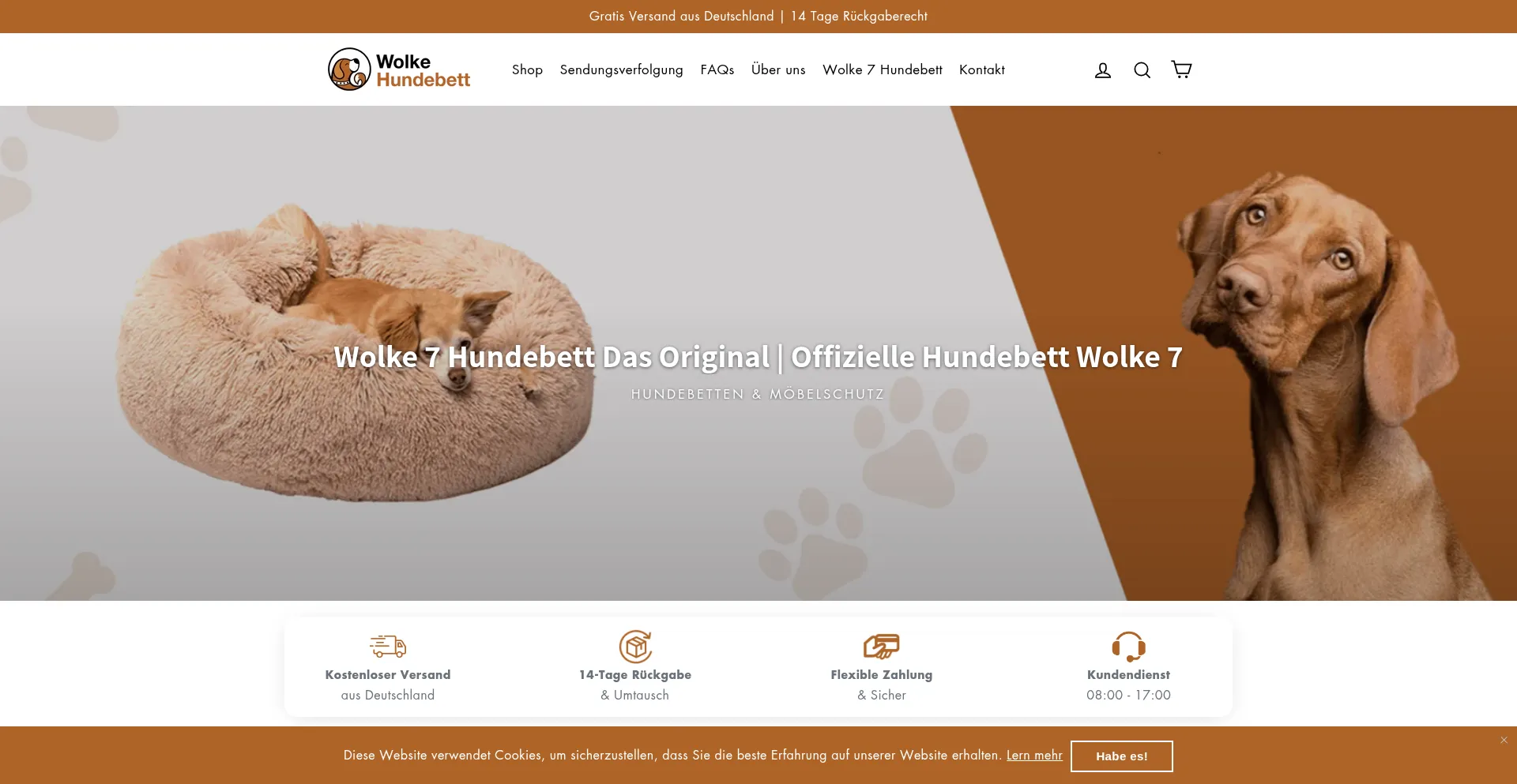 Website screenshot of Wolke-hundebett.de