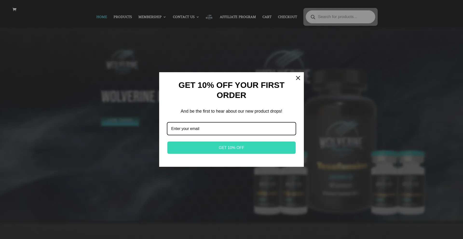 Website screenshot of Wolverinepeptides.co