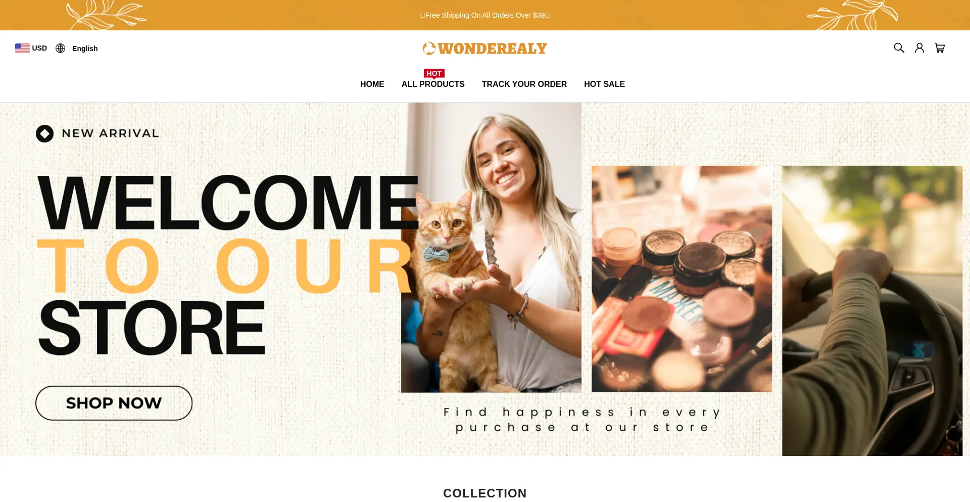 Website screenshot of Wonderealy.com