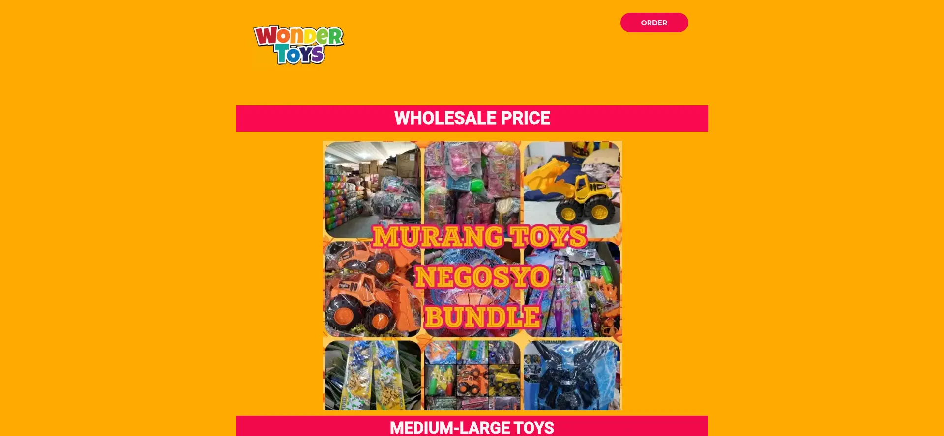 Website screenshot of Wondertoys.online