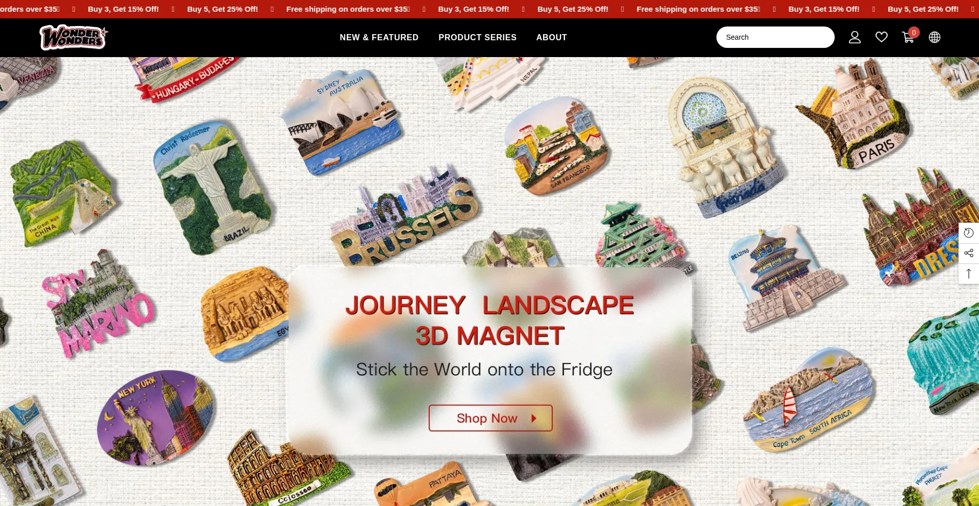 Website screenshot of Wonderwonders.com