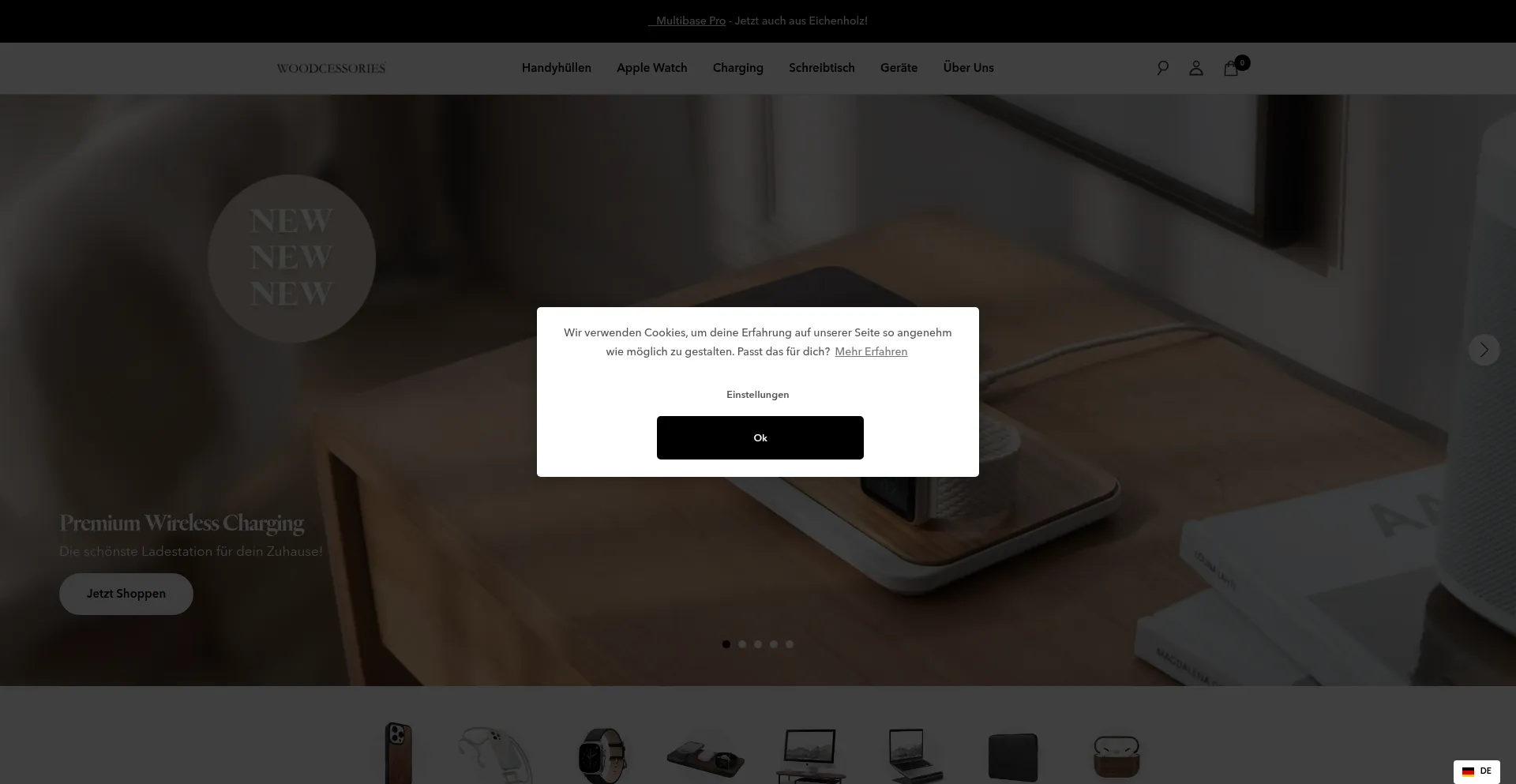 Website screenshot of Woodcessories.com