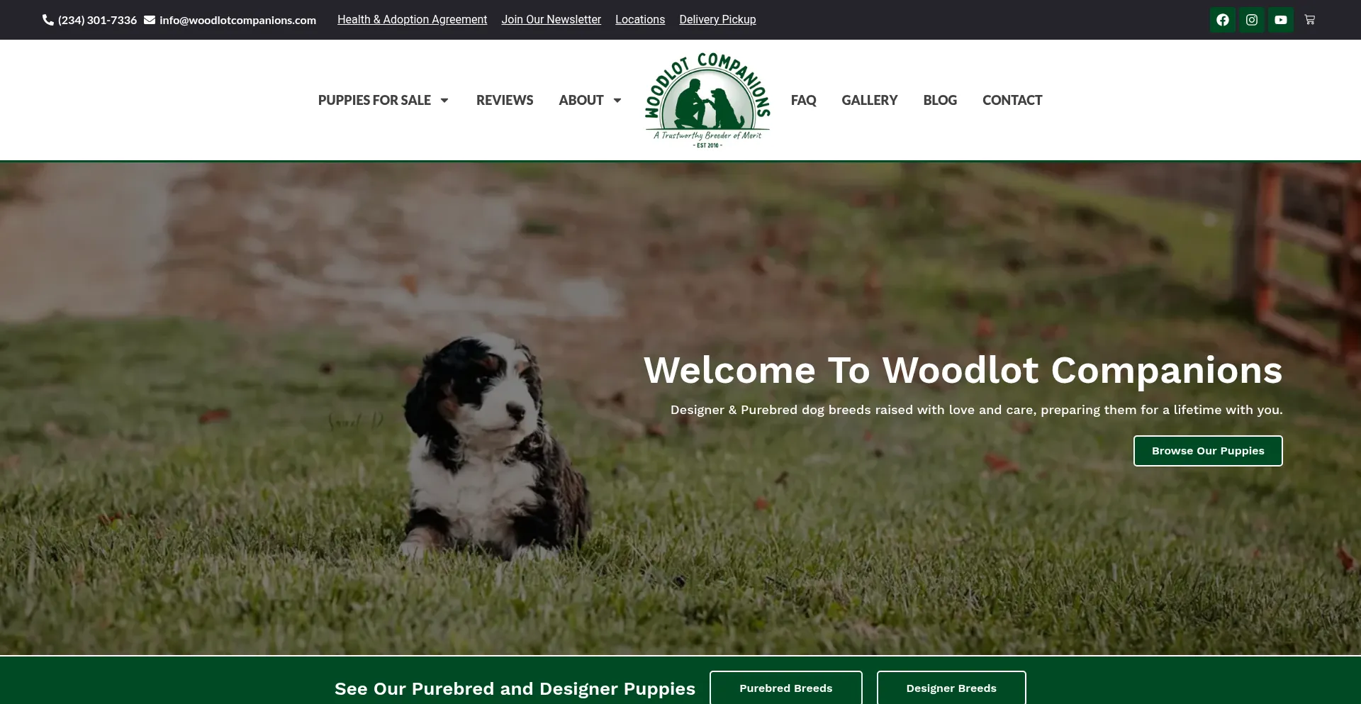 Website screenshot of Woodlotcompanions.com