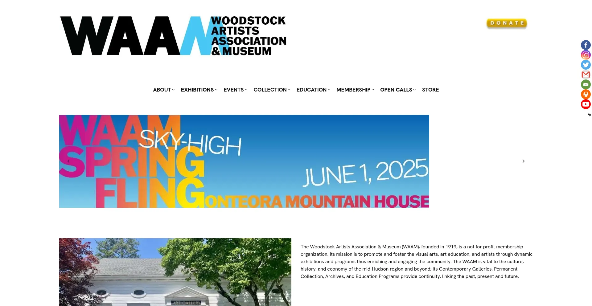 Website screenshot of Woodstockart.org