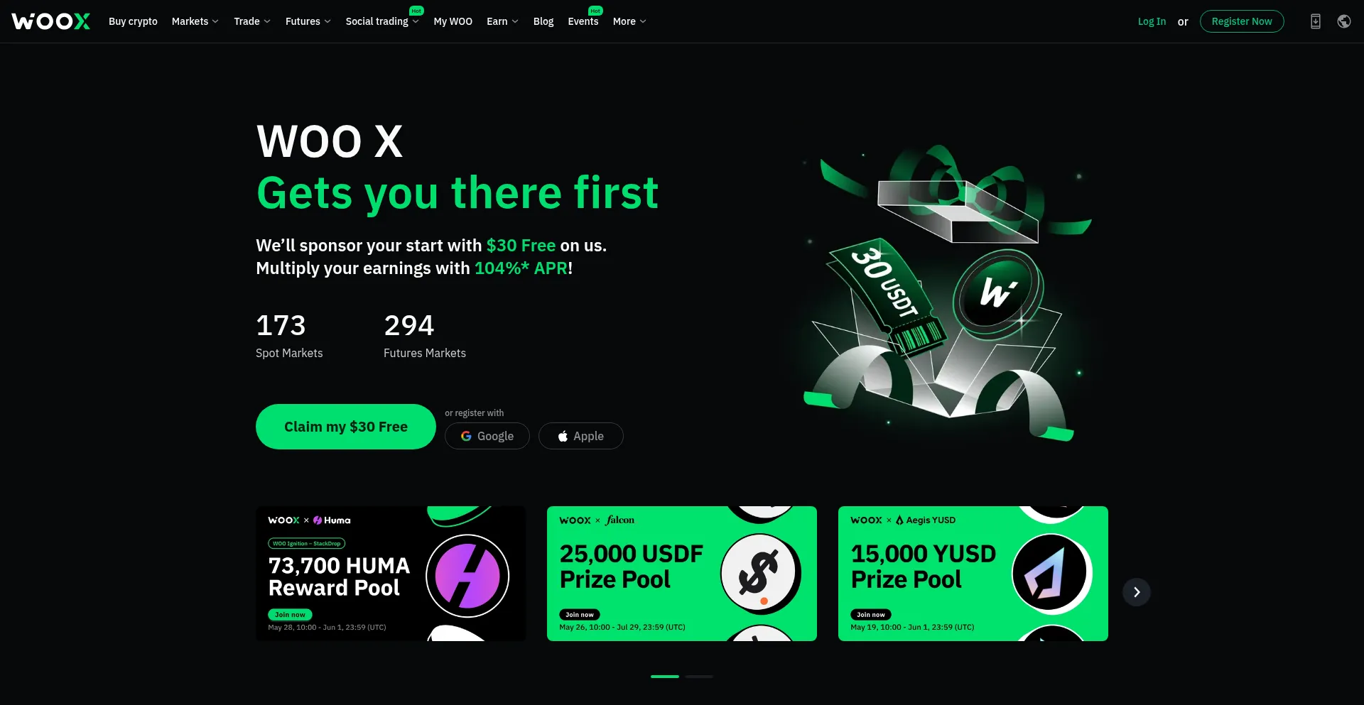 Website screenshot of Woox.io
