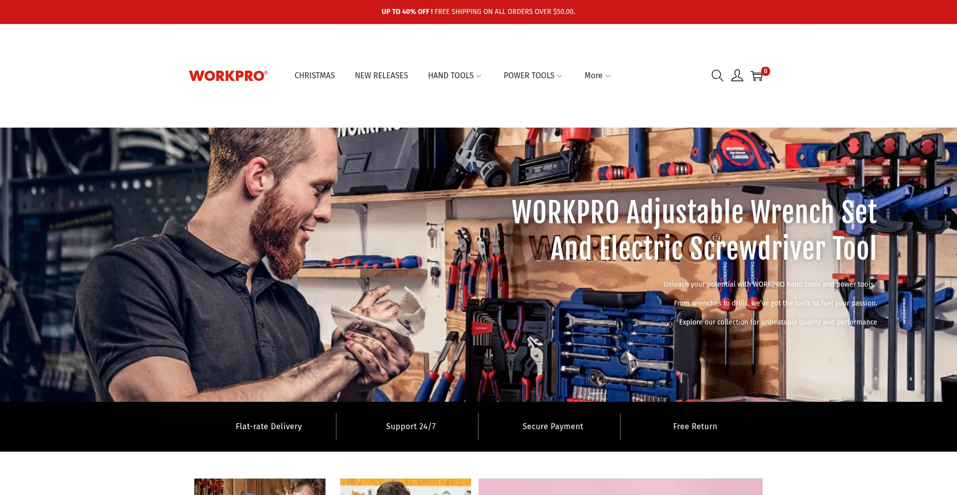 Website screenshot of Workprotoolshop.com